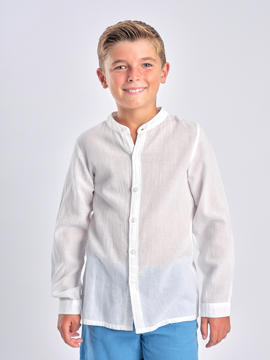 chemise coton enfant blanc 1