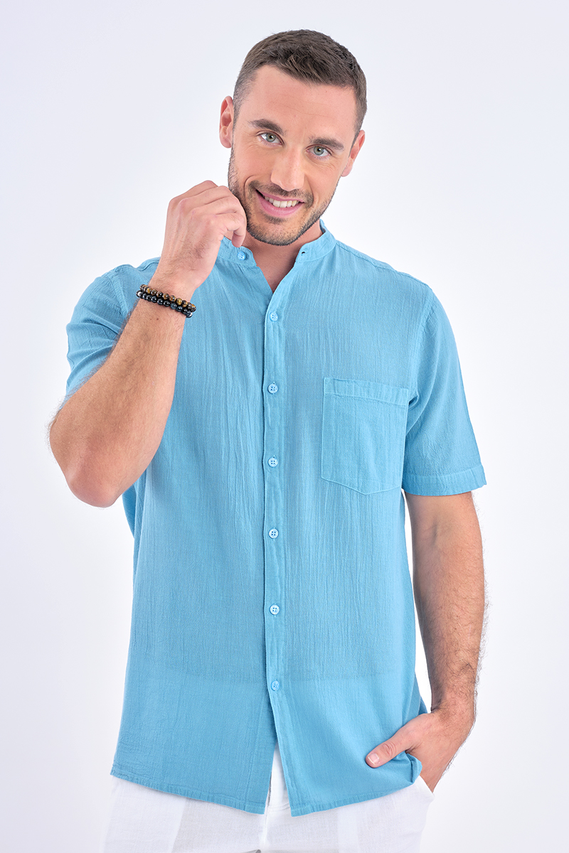 chemise coton singapour bleu 1
